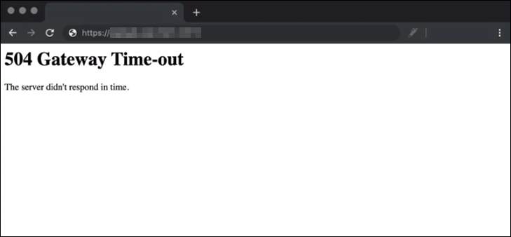 504 Gateway Timeout error